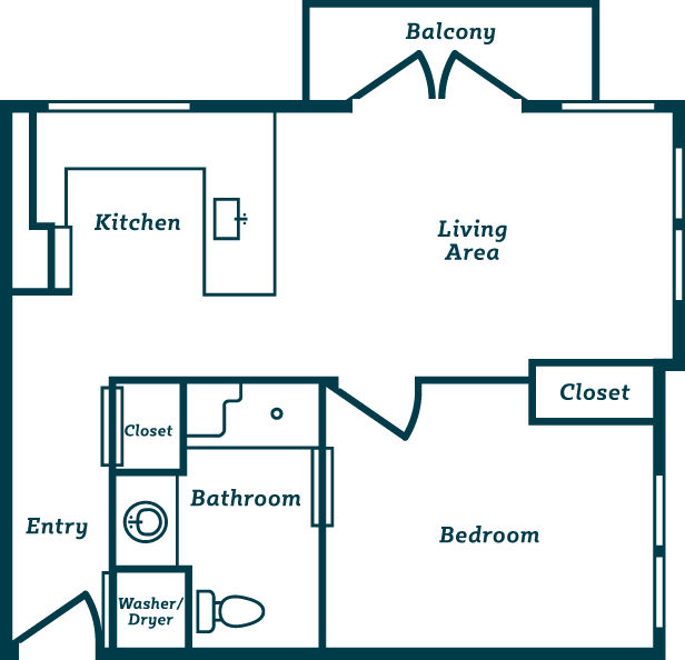 Everlan of Johnson City | One Bedroom with Balcony